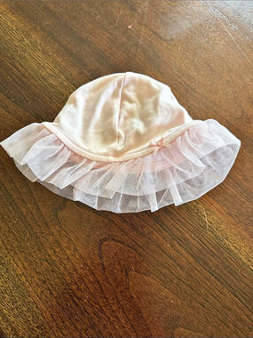 Little Me Baby Pink Ruffle Sun Hat 9M